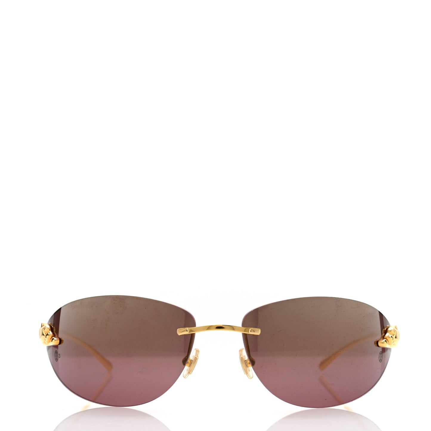 Panthere De Cartier Rimless Sunglasses Gold