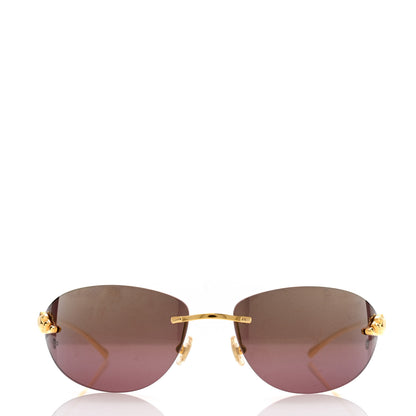 Cartier Panthere De Cartier Rimless Sunglasses Gold 2 of 7