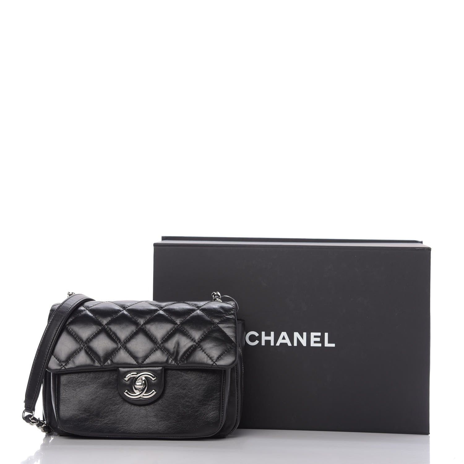 Chanel Aged Calfskin Quilted Express Zip Around Flap Black 10 of 10
