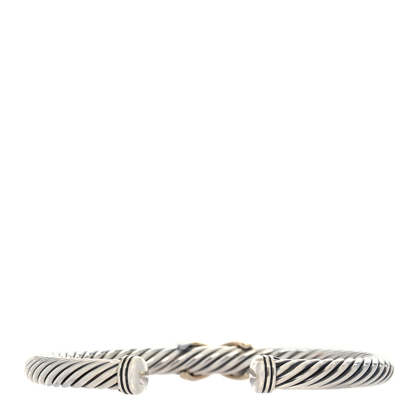 Sterling Silver 14K Yellow Gold 5mm X Station Cable Bracelet