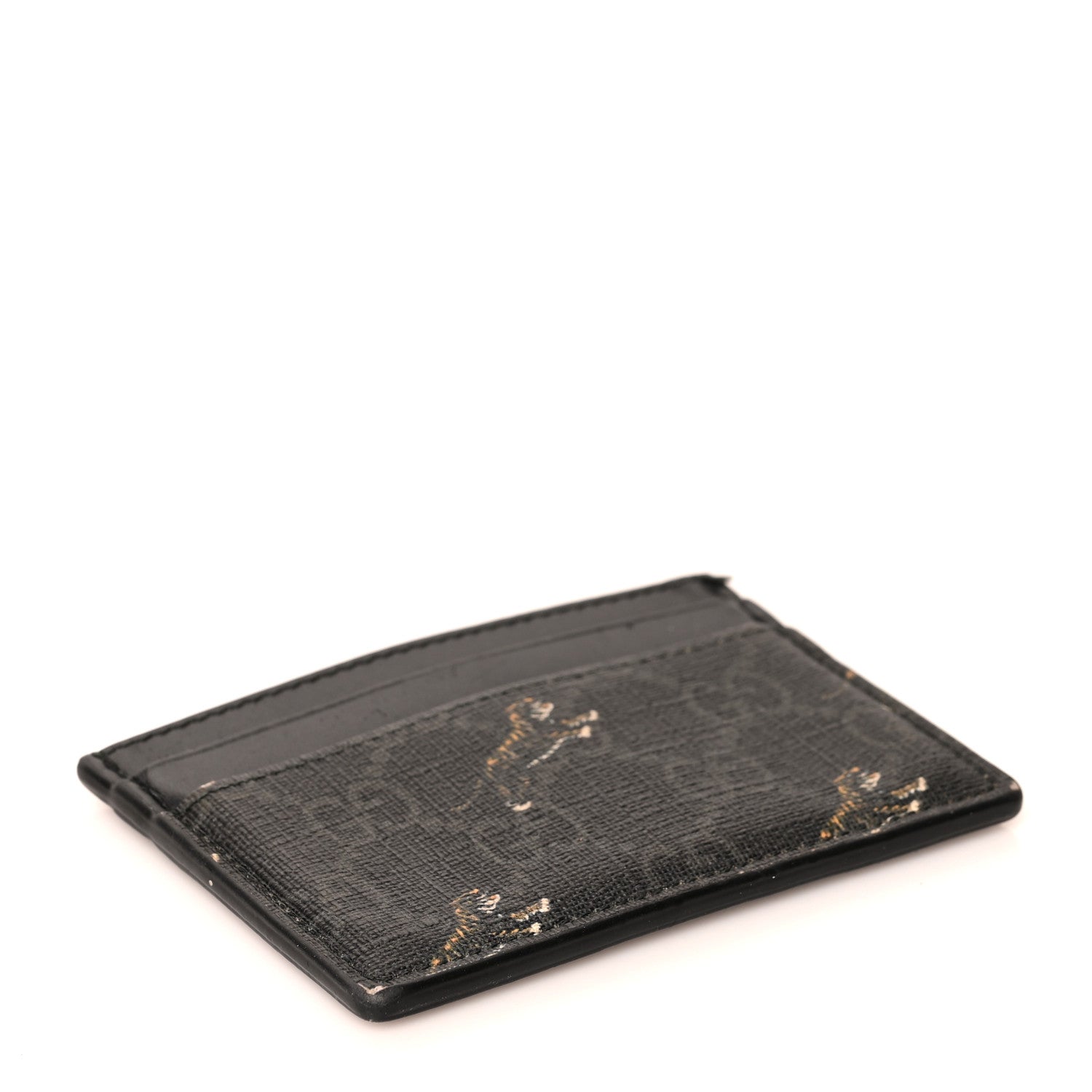 Gucci GG Supreme Monogram Tiger Print Card Holder Black 4 of 6