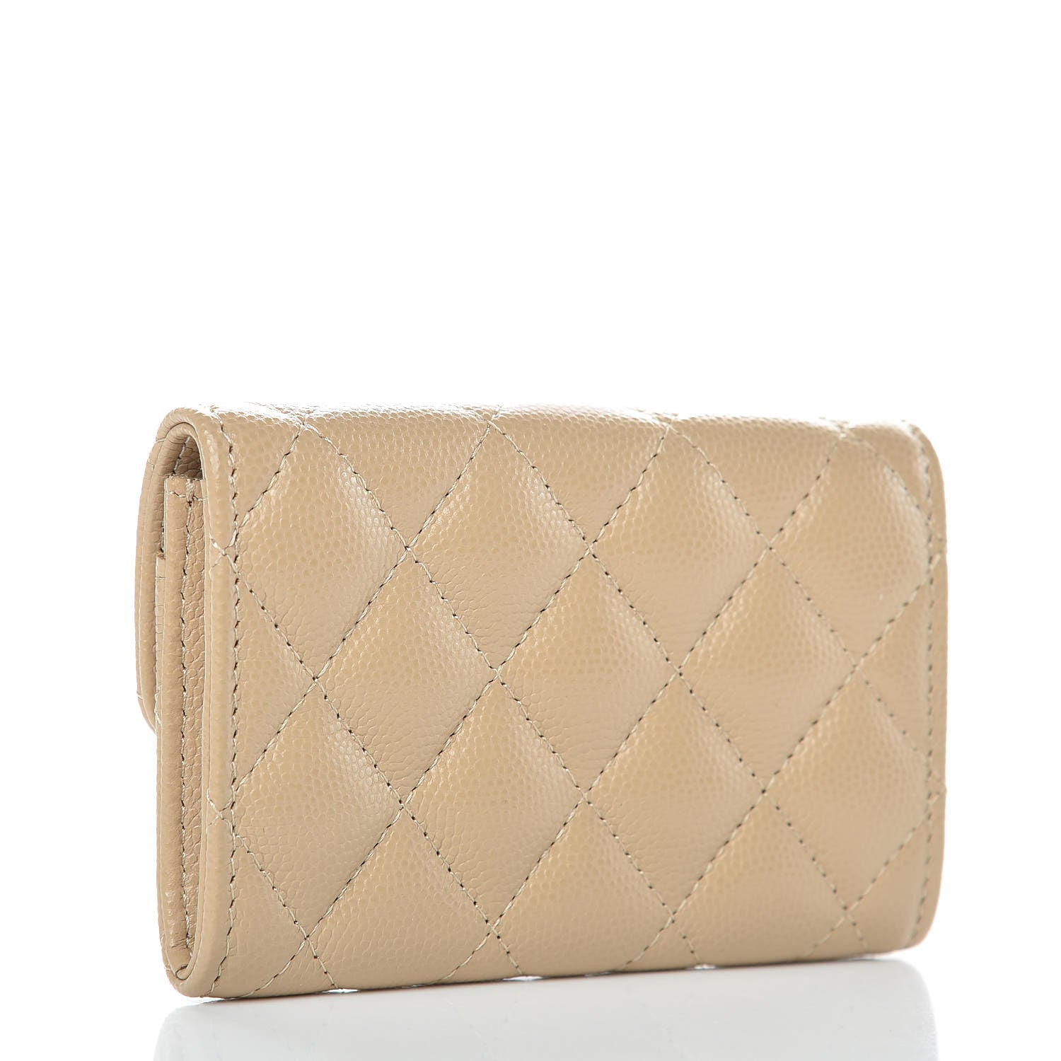 Chanel Caviar Quilted Flap Card Holder Beige 3 of 11