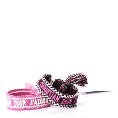 Christian Dior Woven Cotton J'Adior Friendship Bracelet Set Purple Rose 1 of 4