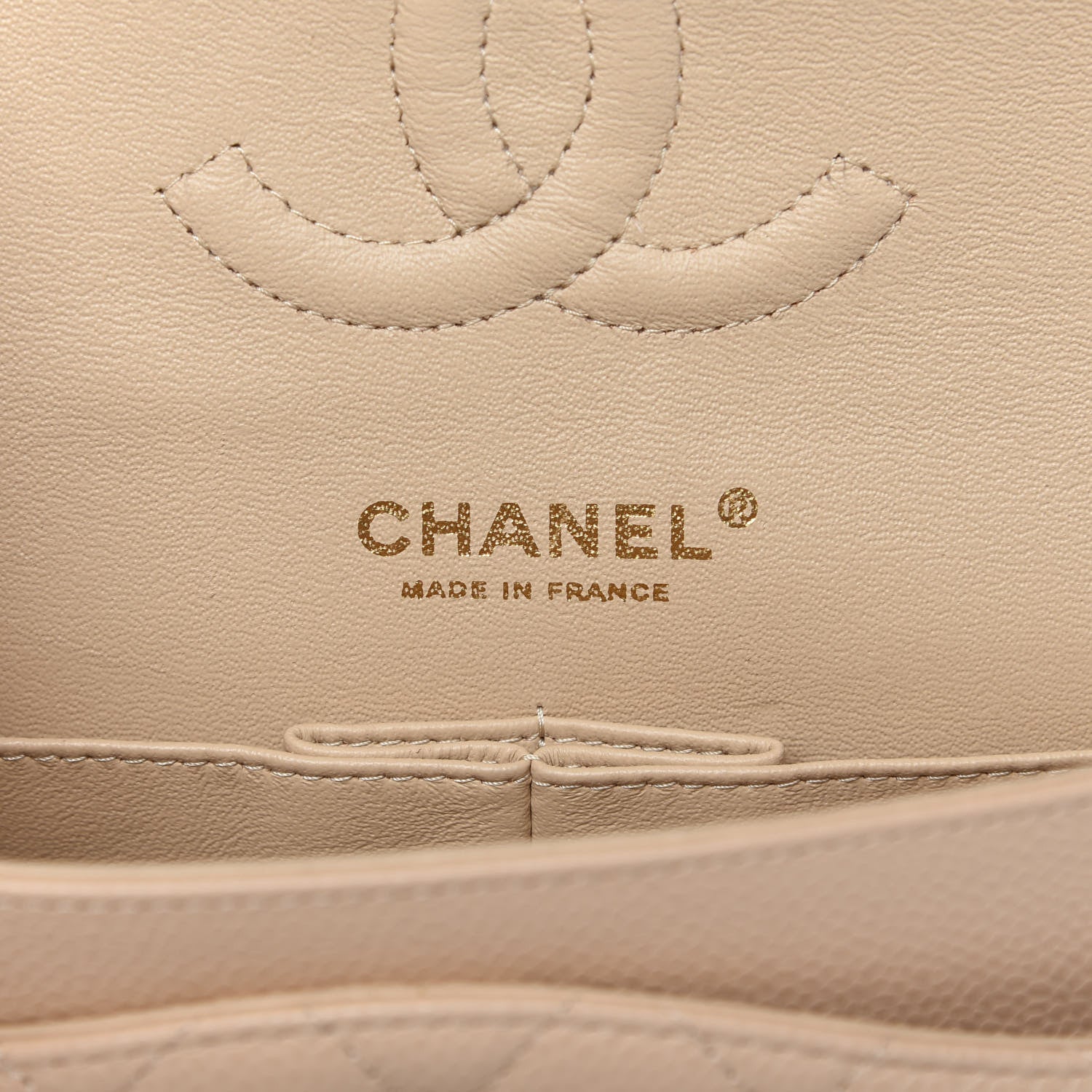 Chanel Caviar Quilted Medium Double Flap Beige 8 of 9