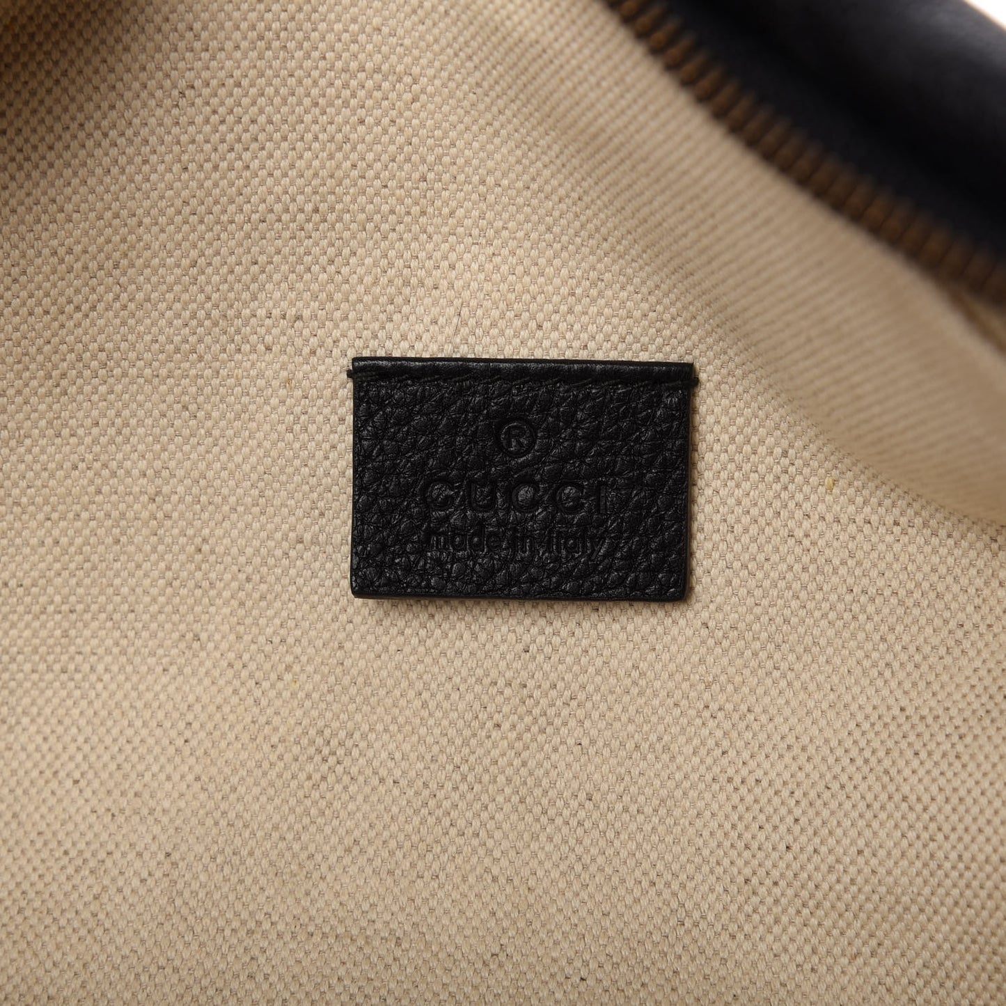 Grained Calfskin Logo Belt Bag Black