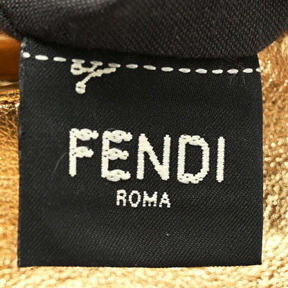Fendi Vitello Catalan Mirror FF 1974 Embossed Mini Baguette Gold 6 of 9