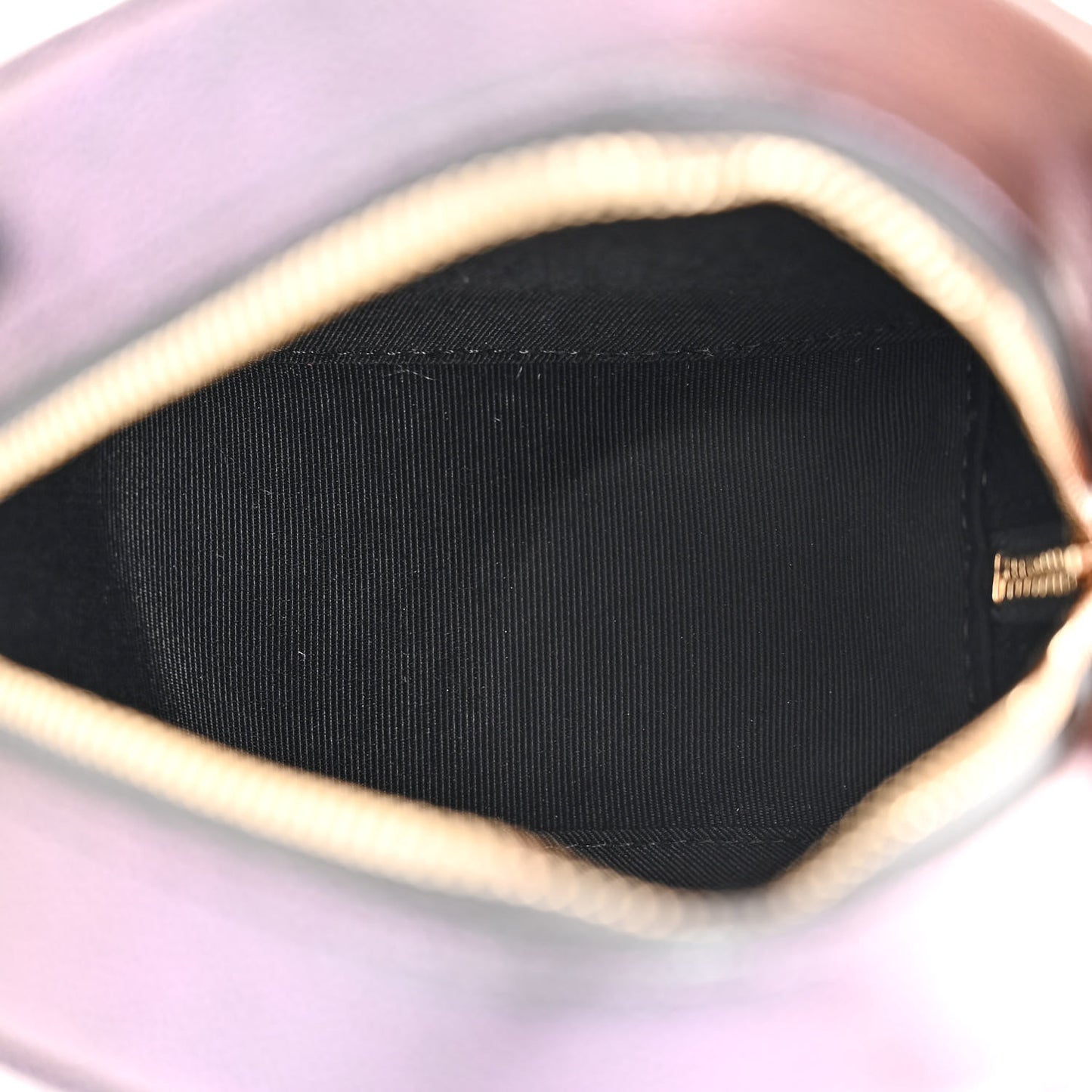 Iridescent Caviar Quilted Round Clutch With Chain Navy