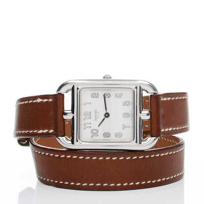 Hermes Stainless Steel Barenia 23mm Cape Cod Double Tour Quartz Watch Fauve 3 of 6