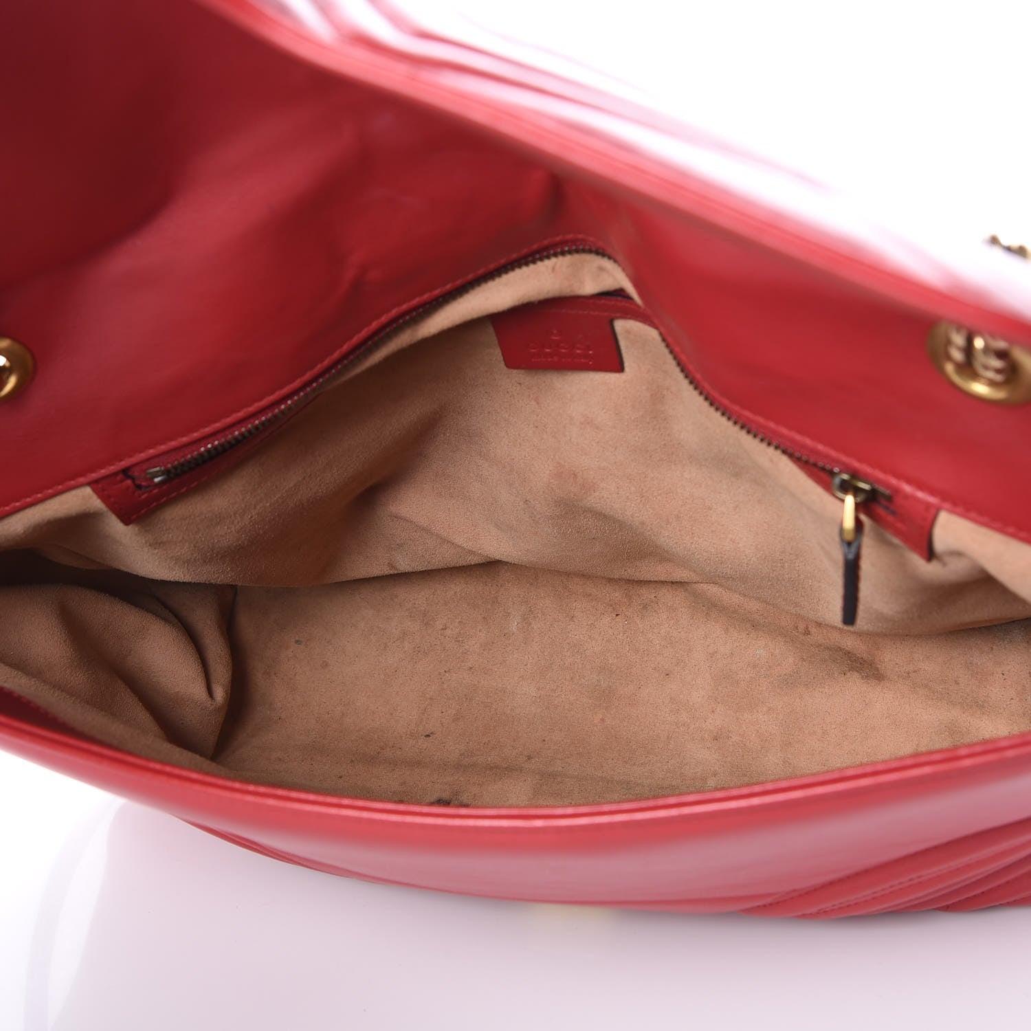 Gucci Calfskin Matelasse Large GG Marmont Shoulder Bag Hibiscus Red 5 of 14