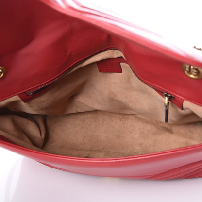 Gucci Calfskin Matelasse Large GG Marmont Shoulder Bag Hibiscus Red 5 of 14
