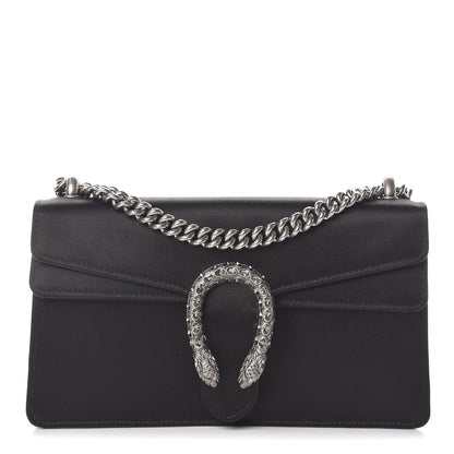 Gucci Satin Silk Crystal Small Dionysus Shoulder Bag Black Black Diamond 1 of 10