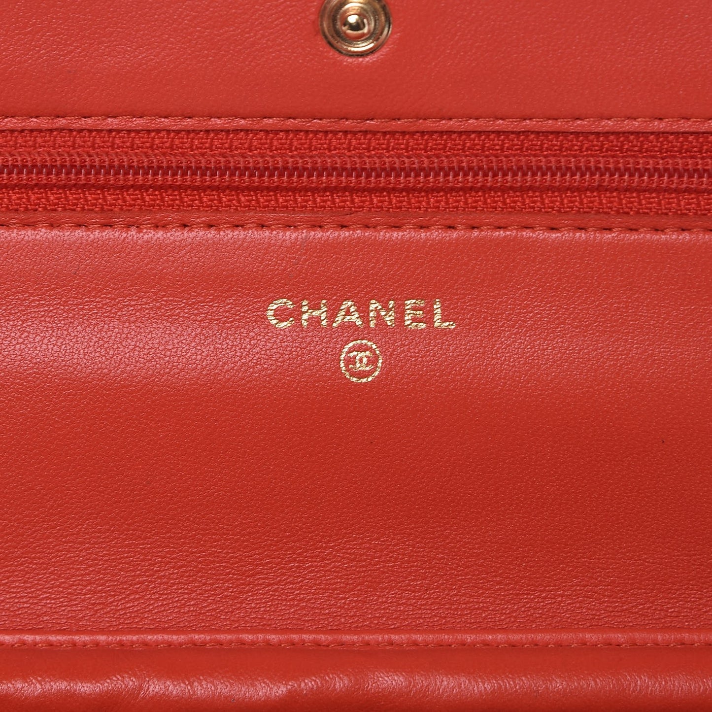 Lambskin Quilted Wallet On Chain WOC Red