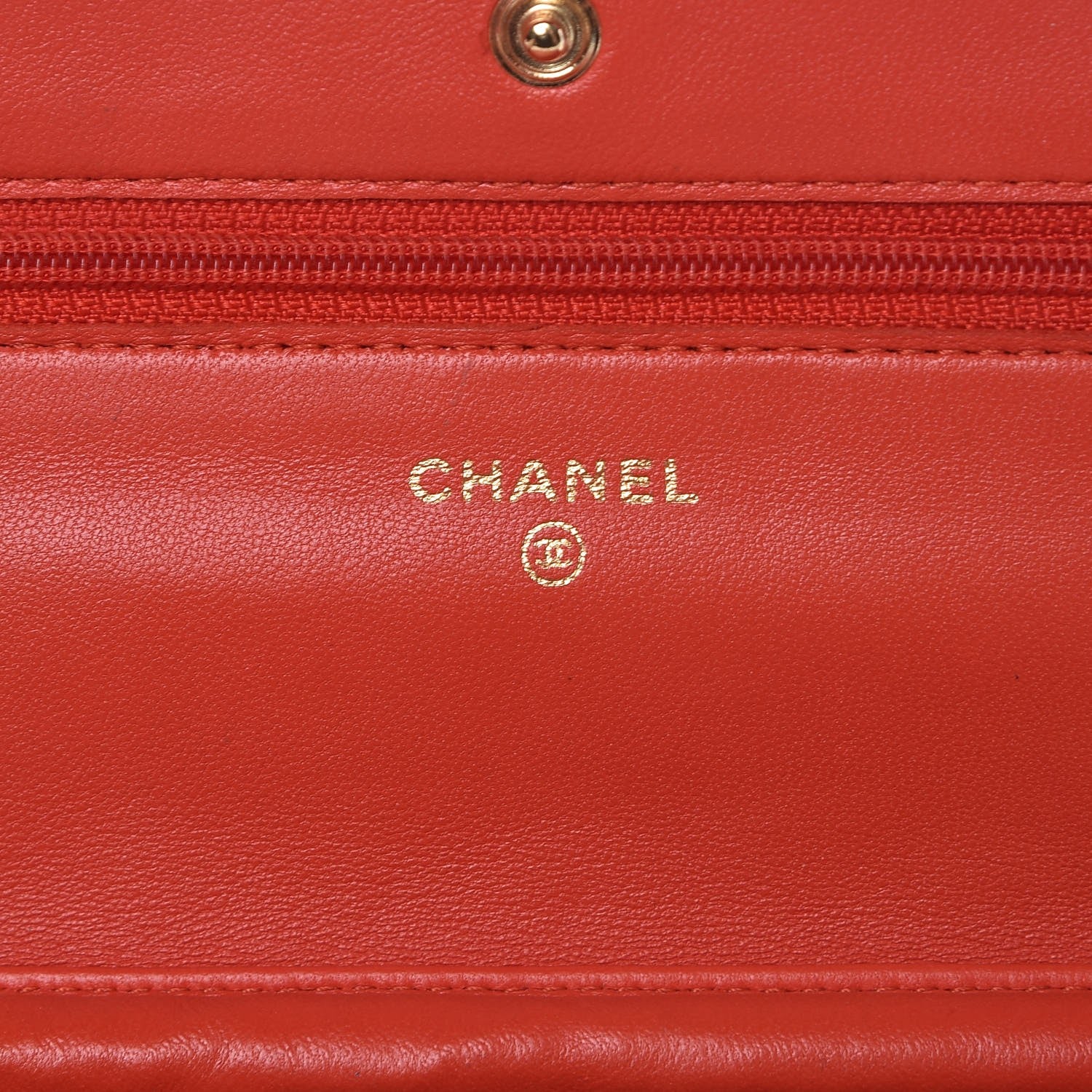 Chanel Lambskin Quilted Wallet On Chain WOC Red 5 of 11