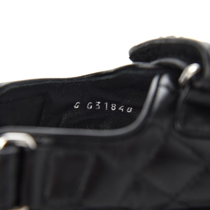 Chanel Lambskin Velcro Dad Sandals 37 Black 8 of 9
