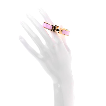 Hermes Enamel Narrow Clic Clac H Bracelet PM Rose Dragee 2 of 4