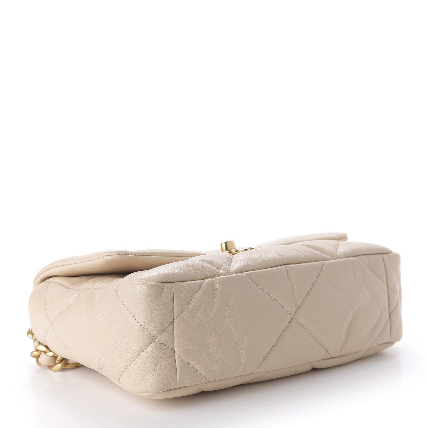 Lambskin Quilted Medium 19 Flap Light Beige