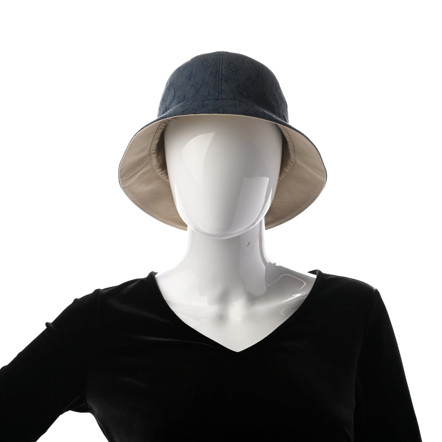 Monogram Denim Reversible Bucket Hat L