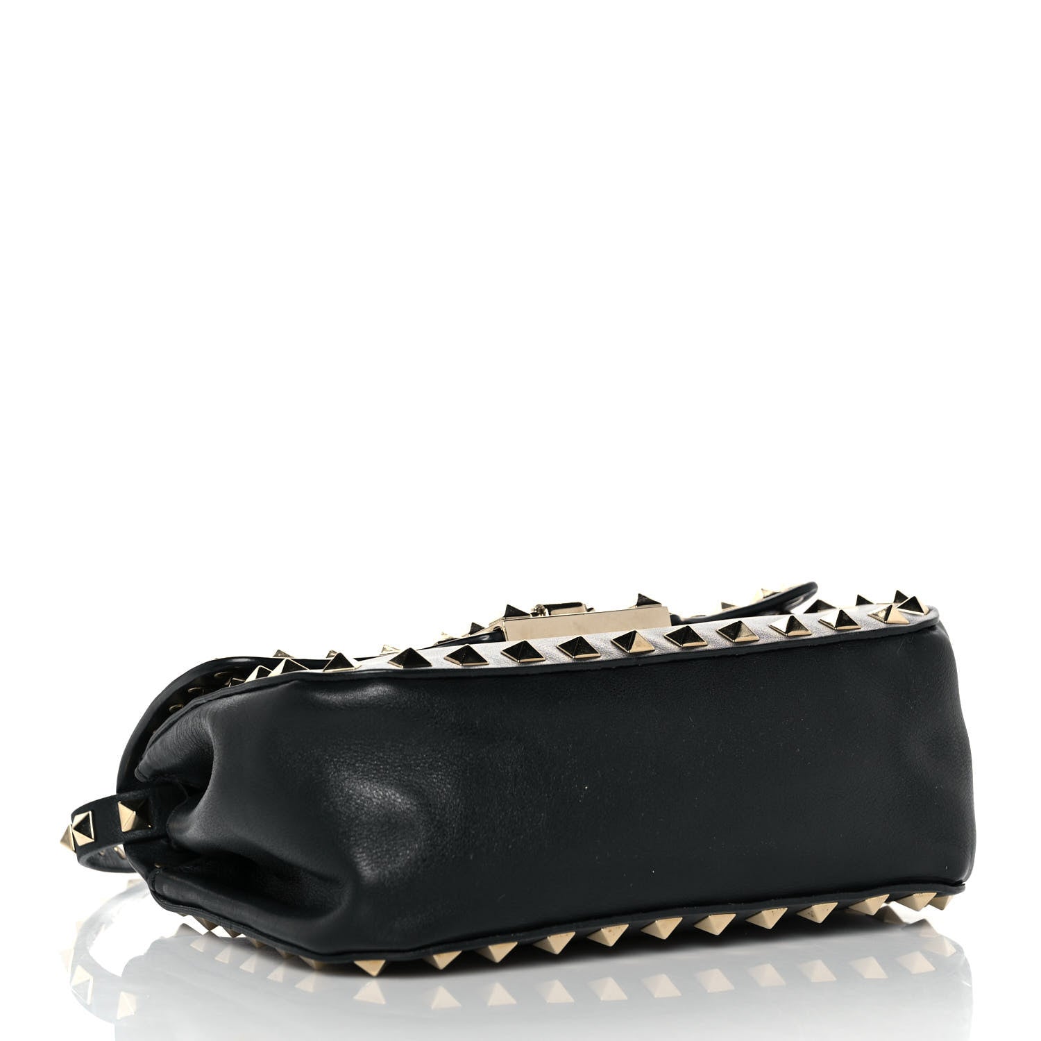 Valentino Garavani Vitello Mini Rockstud Flap Saddle Crossbody Bag Black 3 of 7