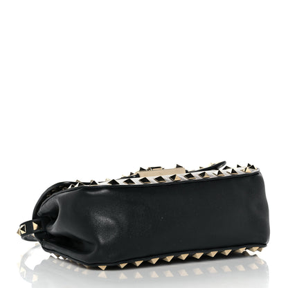 Valentino Garavani Vitello Mini Rockstud Flap Saddle Crossbody Bag Black 3 of 7