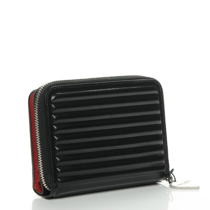 Saint Laurent Ribbed Calfskin Opium Monogram Compact Zip Around Wallet Black 3 of 8