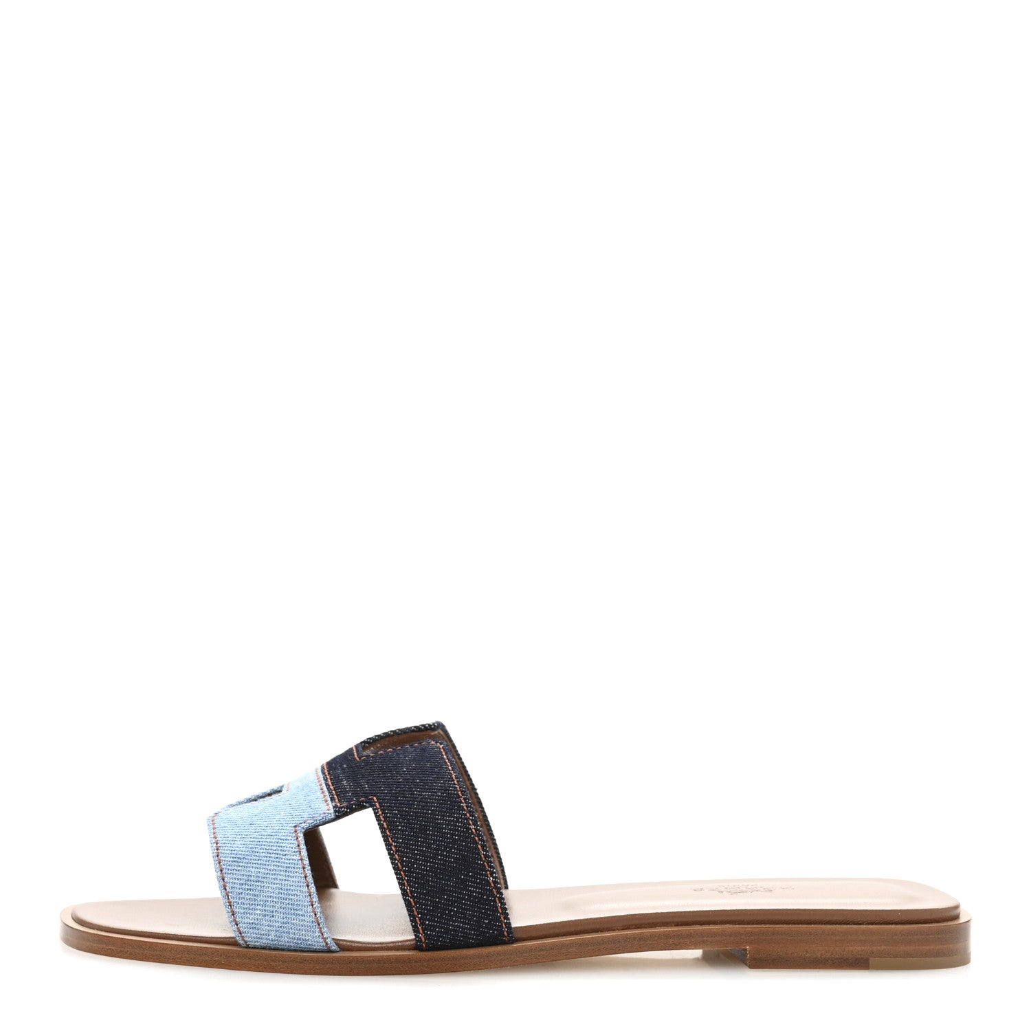 Hermes Denim Canvas Oran Sandals 39.5 Bleu Brut Bleu Clair 1 of 10