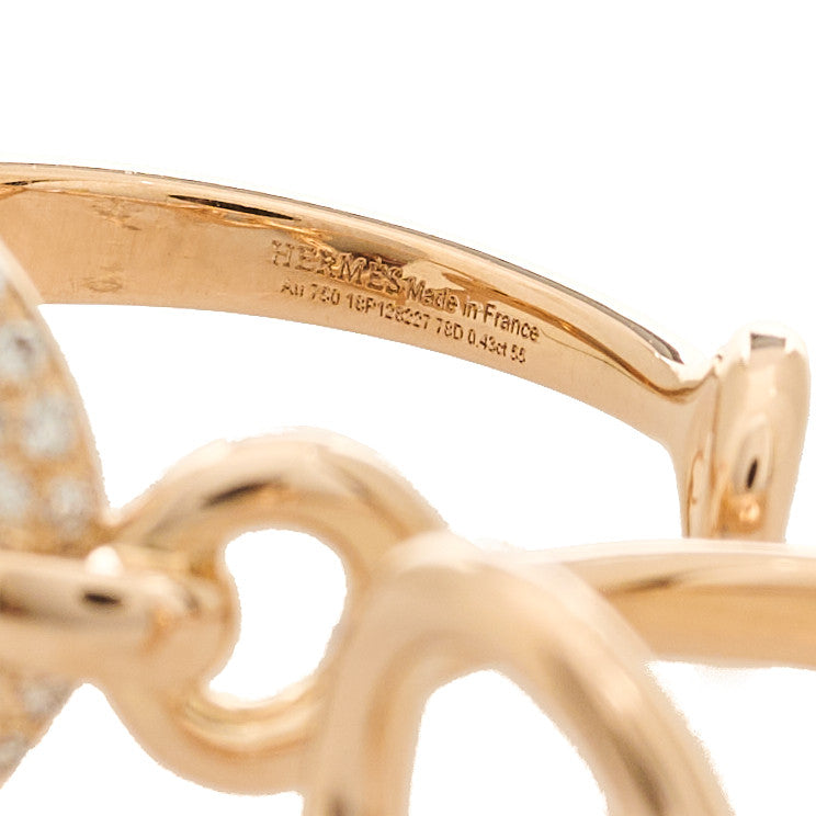 18K Rose Gold Diamond Filet d'Or Double Ring 55 7.25