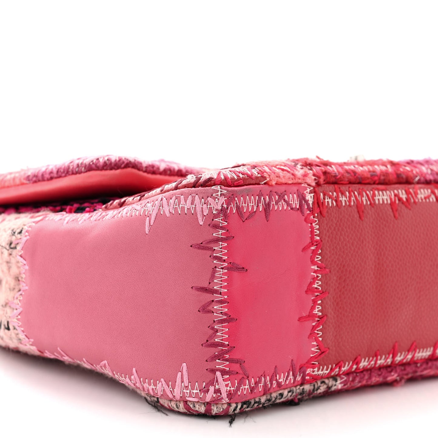 Tweed Patchwork Jumbo Single Flap Pink