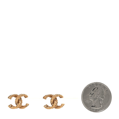 Chanel Crystal Twisted CC Earrings Gold 3 of 8