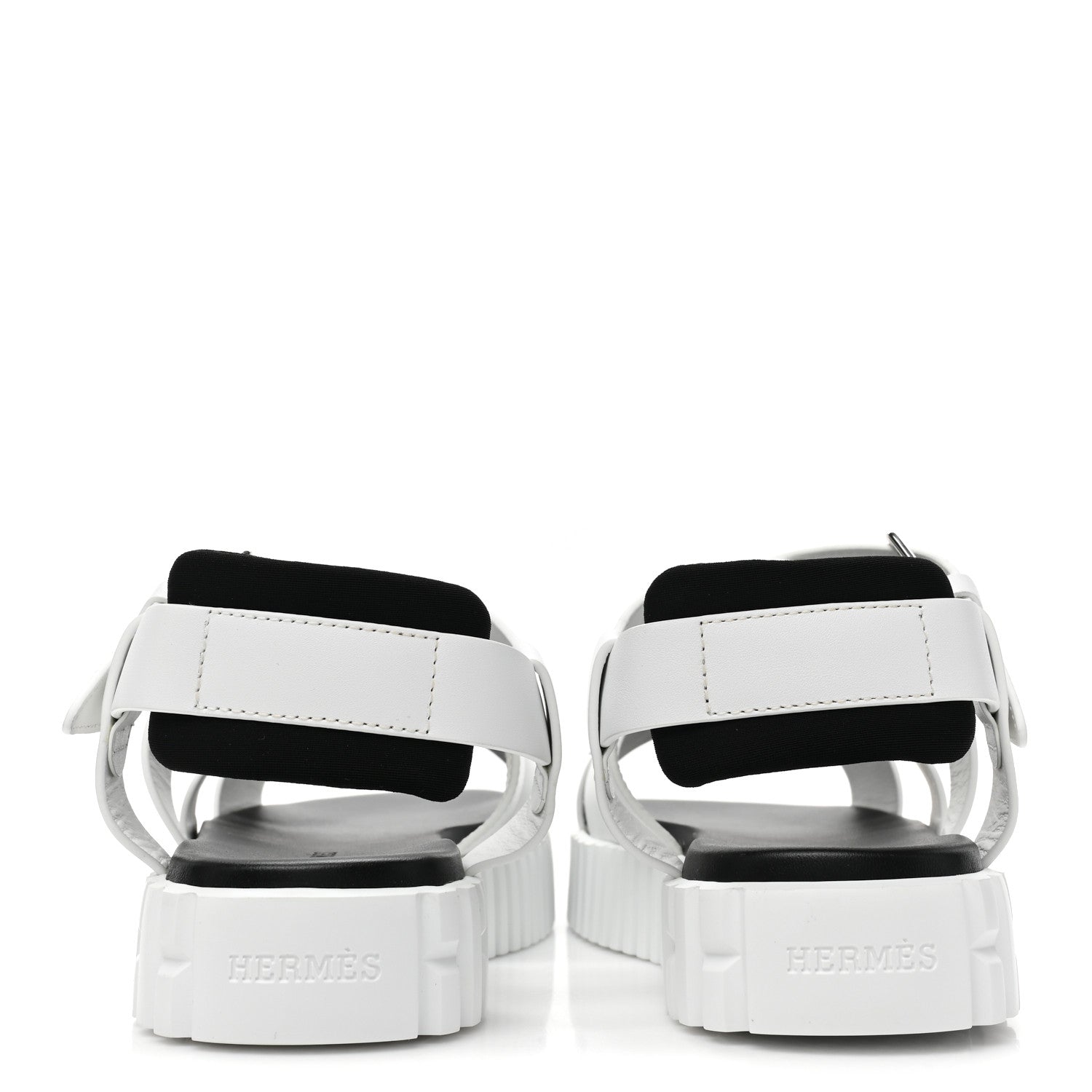 Hermes Calfskin Womens Everest Sandals 38 White 4 of 11