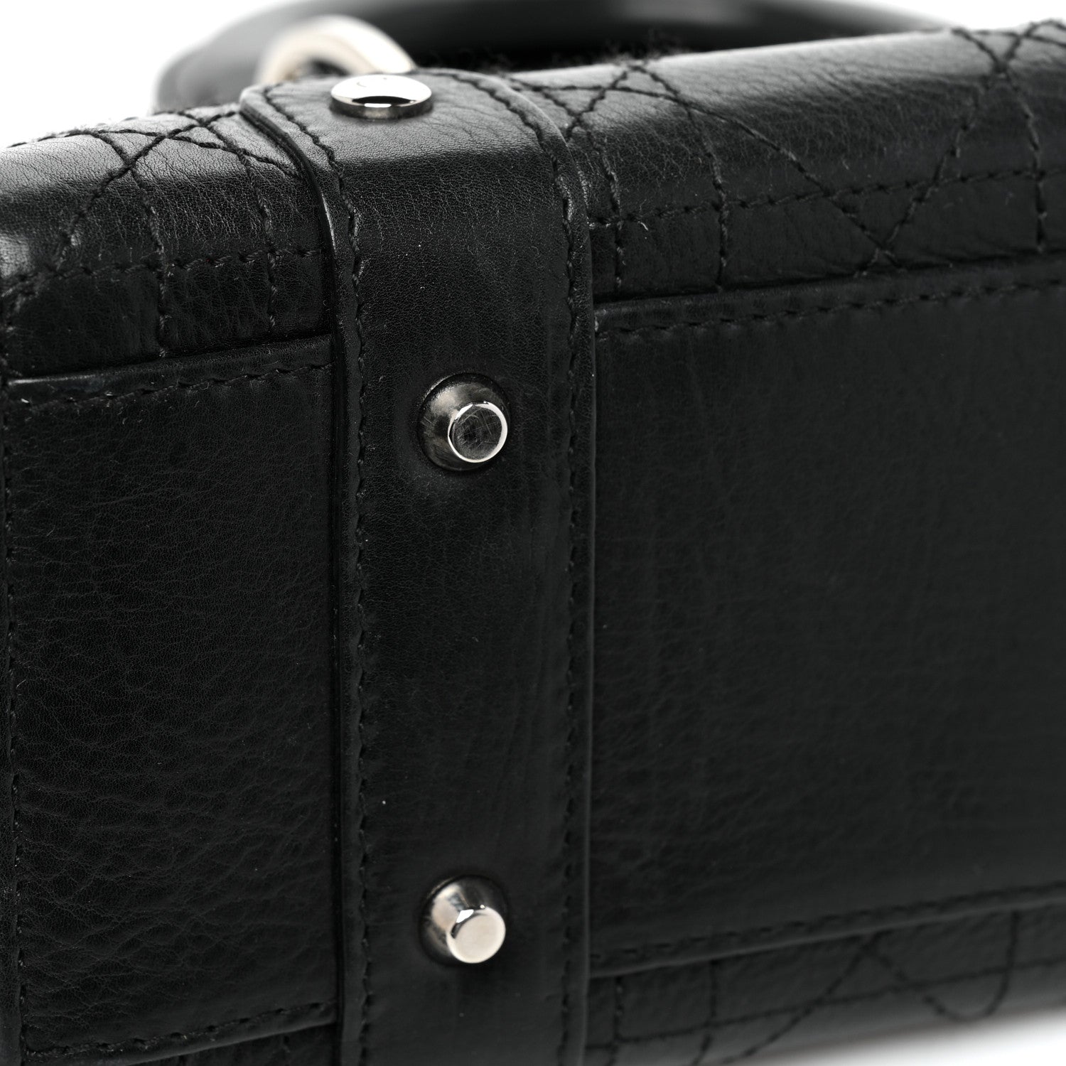 Christian Dior Calfskin Cannage Stitched Small Lady East West Lady Dior Black 10 of 11