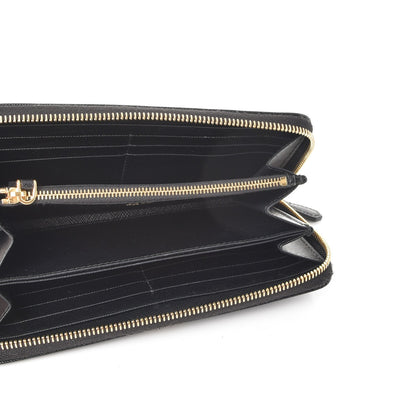 Prada Saffiano Metal Zip Around Wallet Nero Black 5 of 7