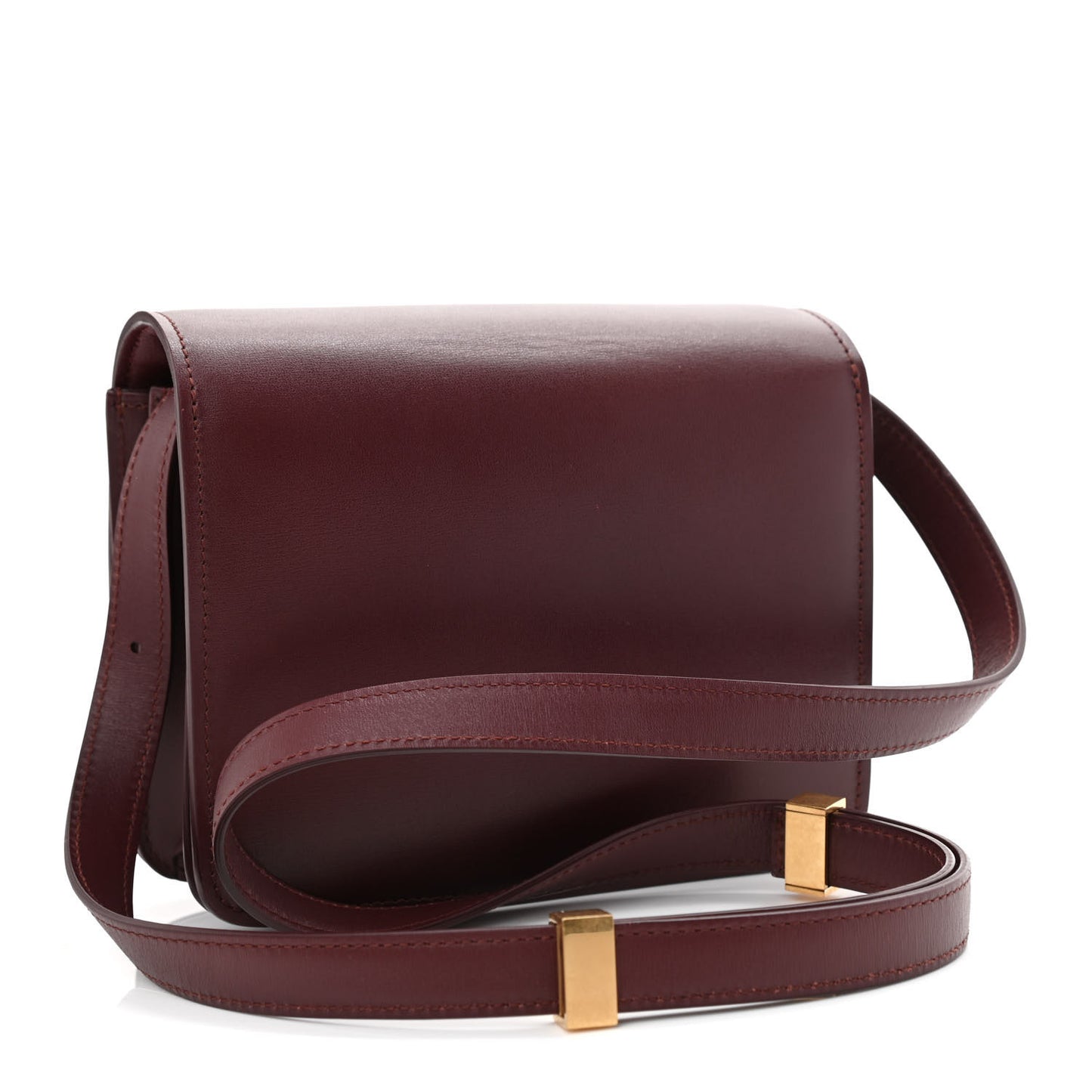 Box Calfskin Small Classic Box Flap Bag Burgundy