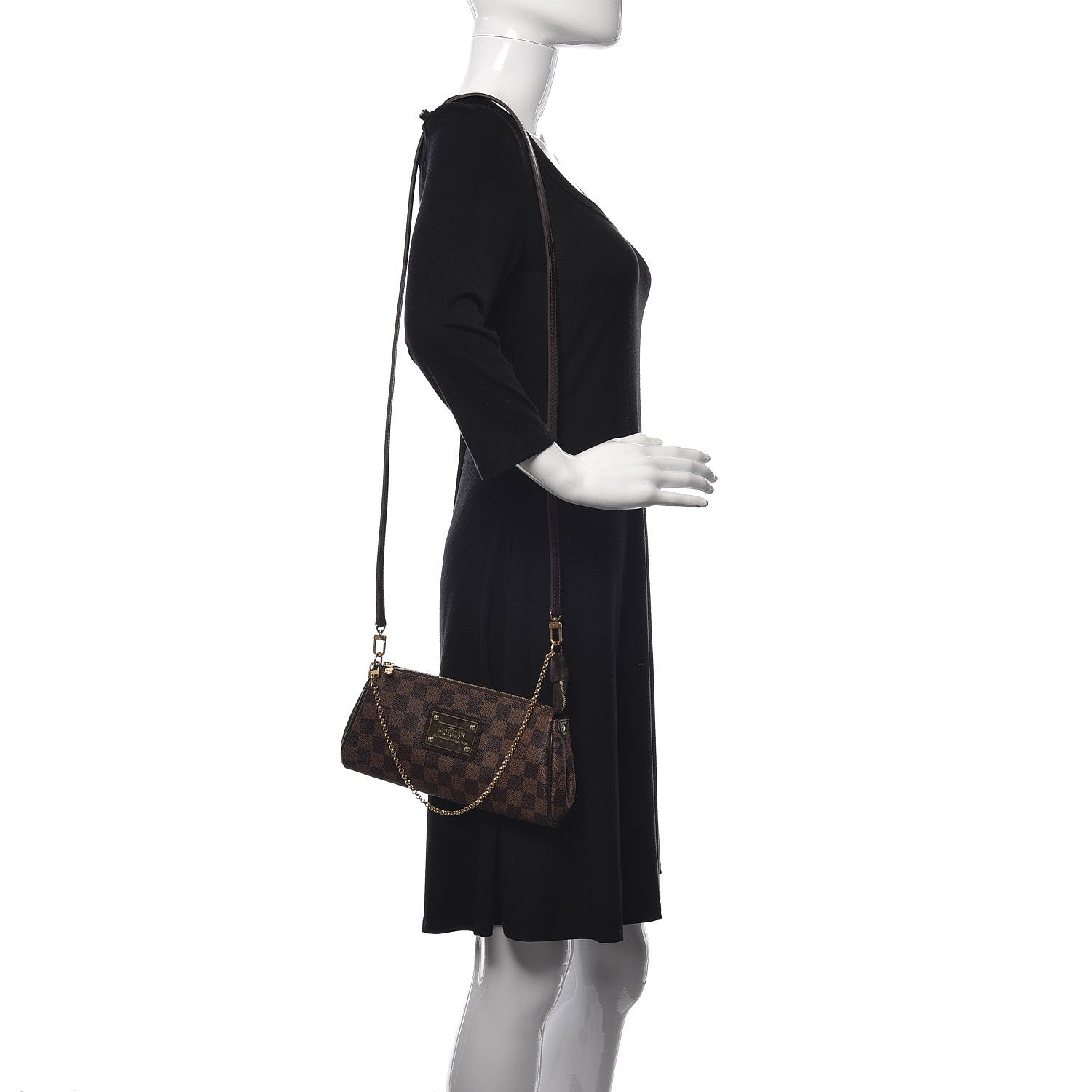 Louis Vuitton Damier Ebene Eva Clutch 2 of 9