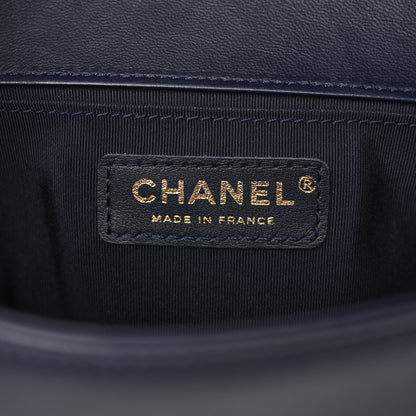 Chanel Lambskin Quilted Medium Boy Flap Dark Blue 6 of 12