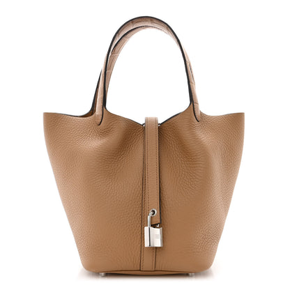 Hermes Taurillon Clemence Matte Alligator Picotin Lock Touch 18 PM Chai 1 of 11