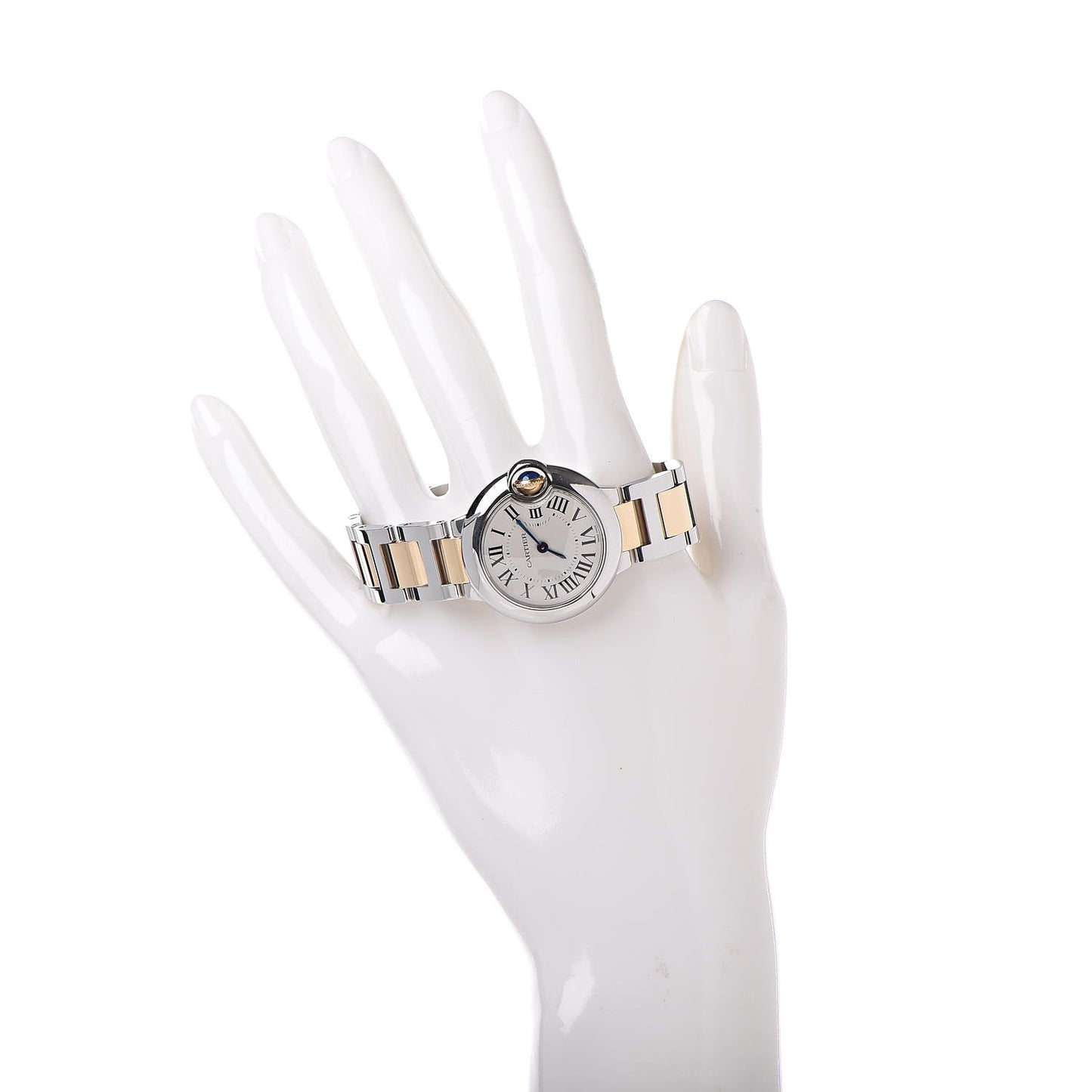 Stainless Steel 18K Yellow Gold 28mm Ballon Bleu De Cartier Quartz Watch