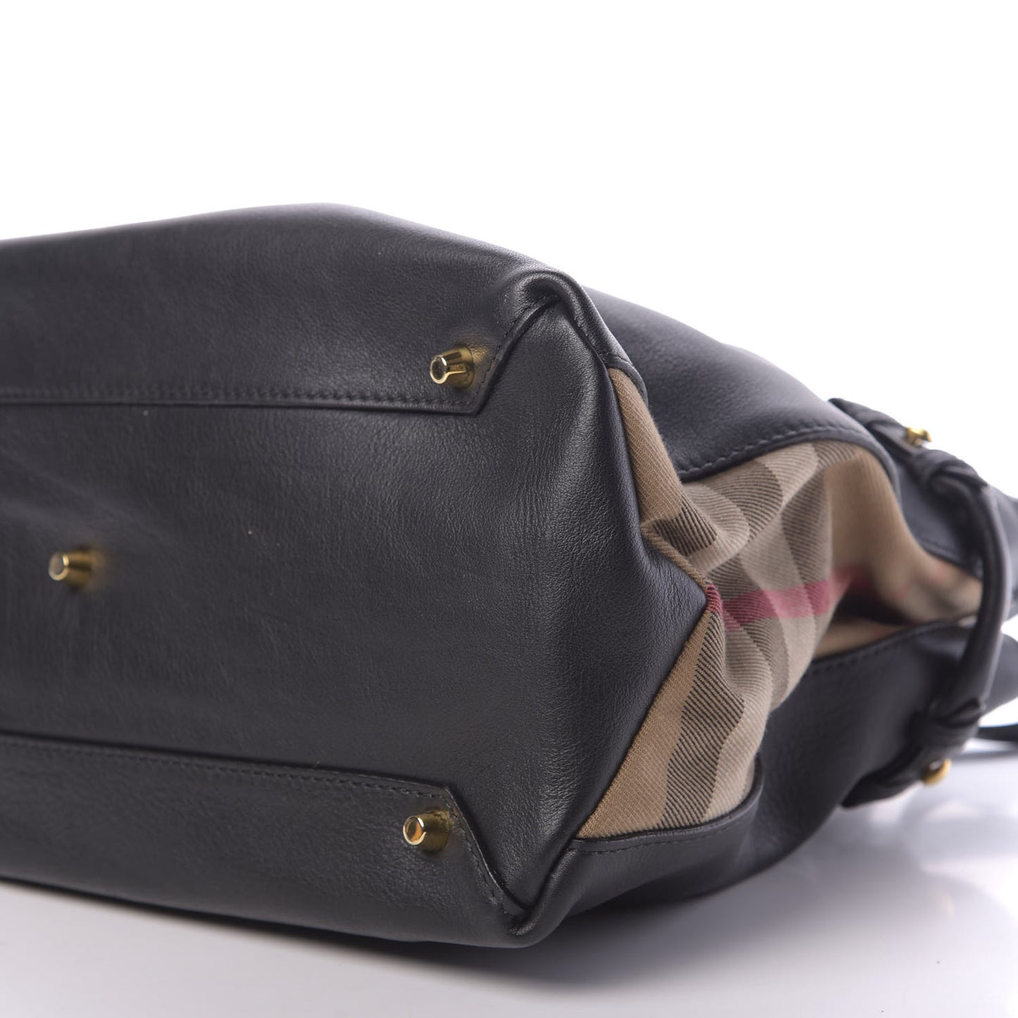 Smooth Calfskin Medium Banner Tote Black