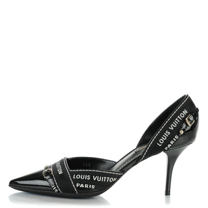 Louis Vuitton Patent Ribbon Pumps 38.5 Black 1 of 9