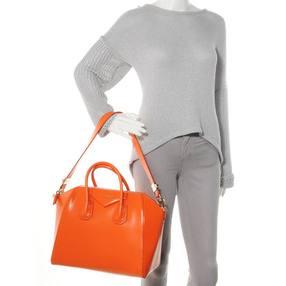 Givenchy Shiny Lord Leather Medium Antigona Orange 2 of 12