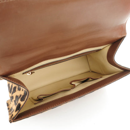 Valentino Garavani Calf Hair Leopard Print Large Glam Lock Rockstud Flap 5 of 9
