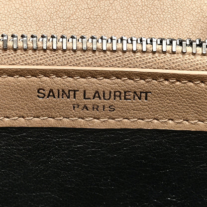 Saint Laurent Sheepskin Matelasse Chevron Monogram Medium College Bag Dark Beige 6 of 8
