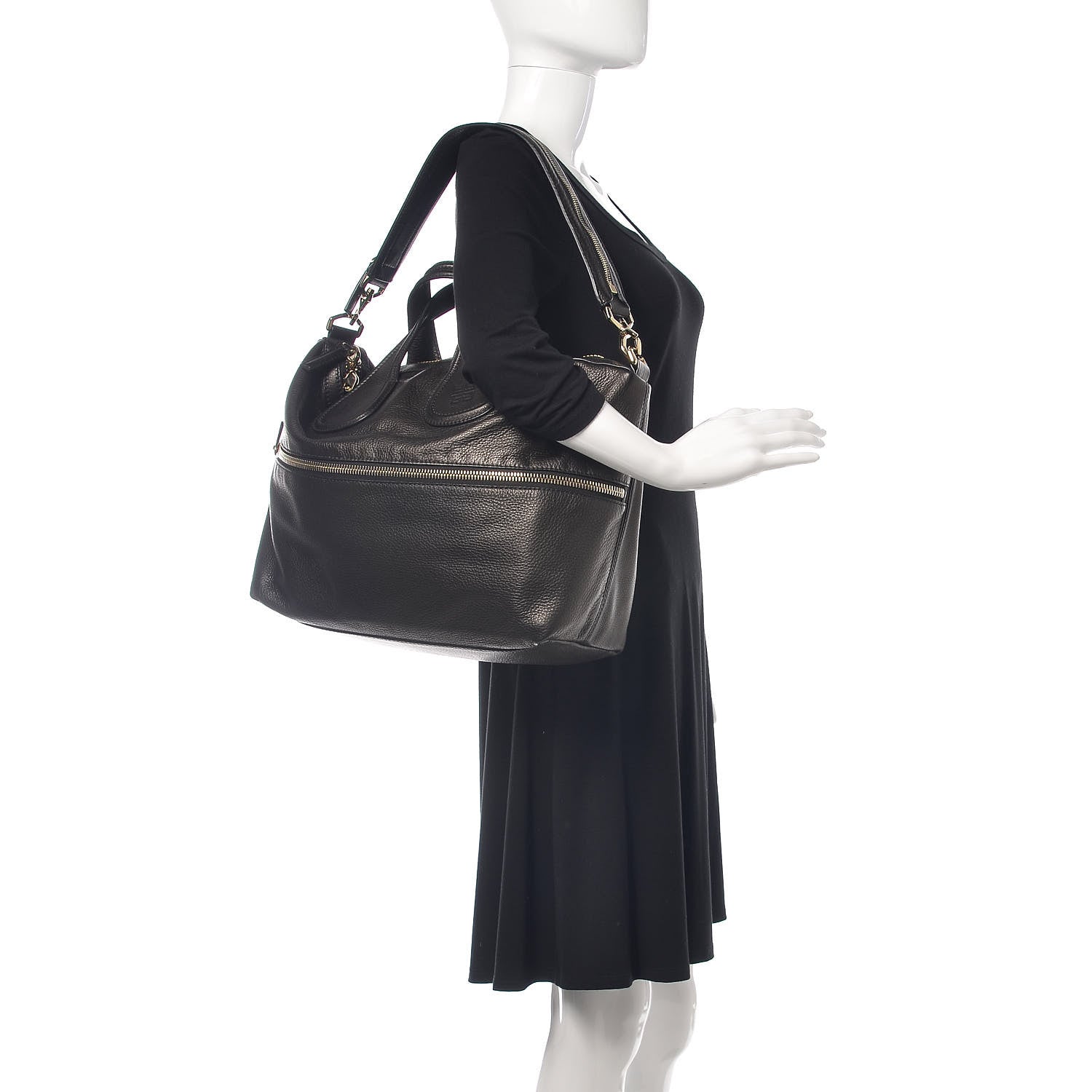 Givenchy Grained Calfskin Medium Zip Animation Nightingale Black 2 of 9