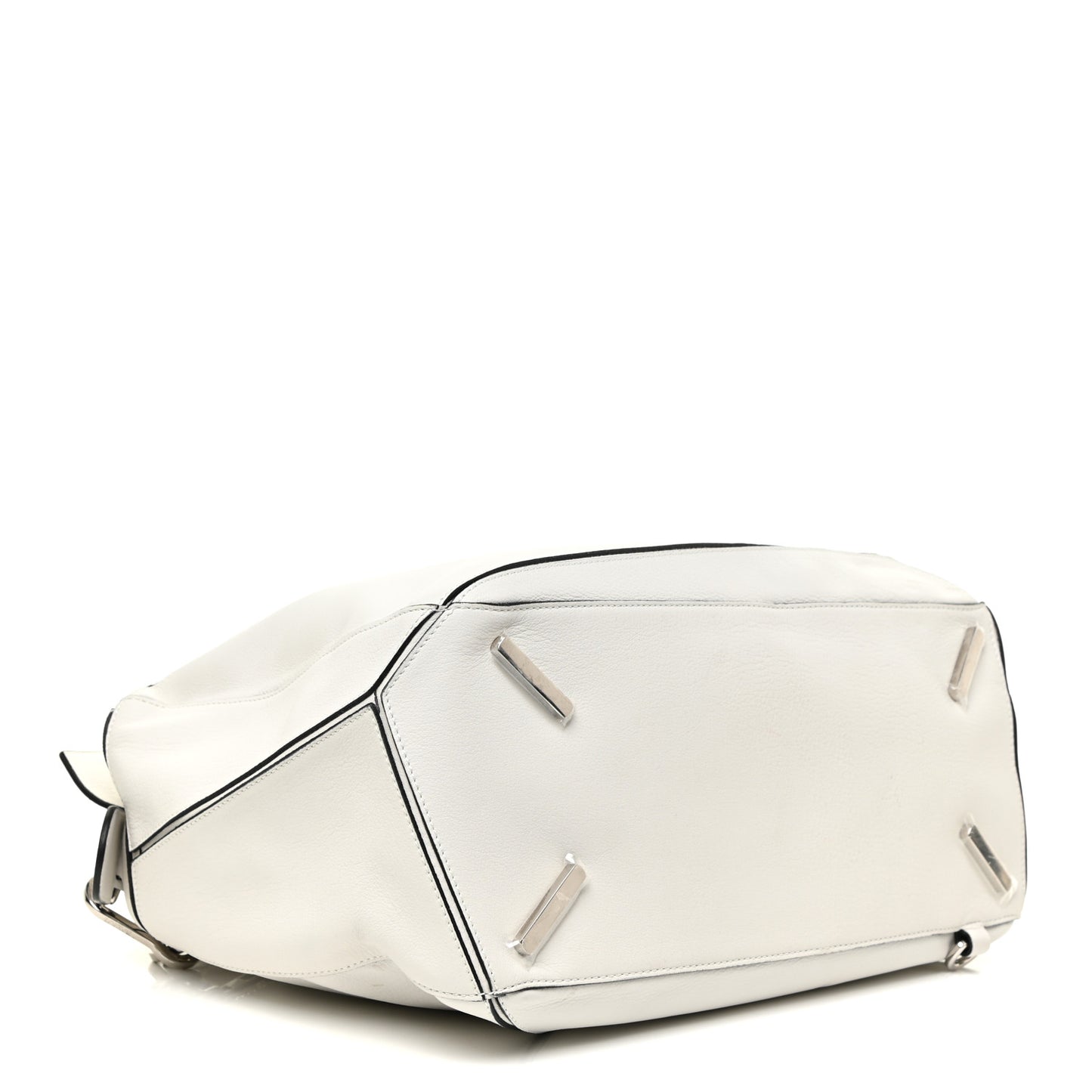 Calfskin Medium Puzzle Bag White