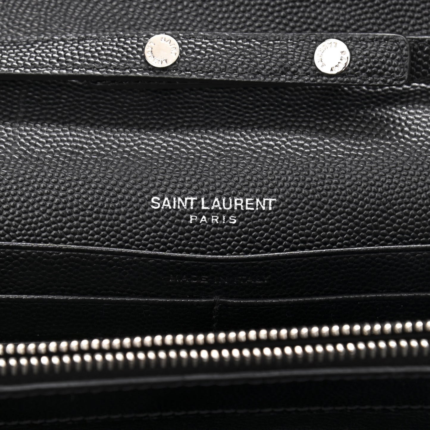 Grain De Poudre Matelasse Chevron Monogram Chain Wallet Black