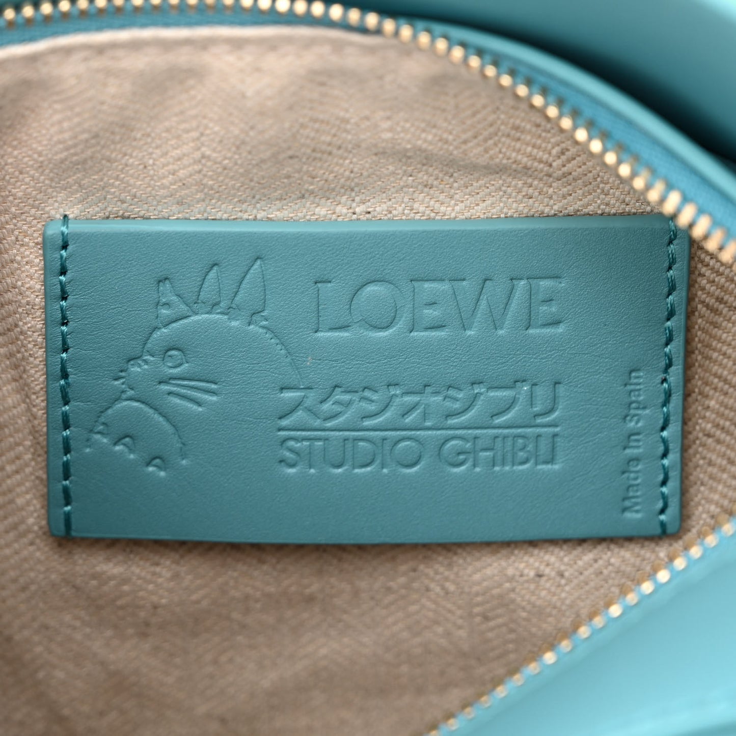X HOWL'S MOVING CASTLE Satin Calfskin Heen Mini Puzzle Bag Light Blue