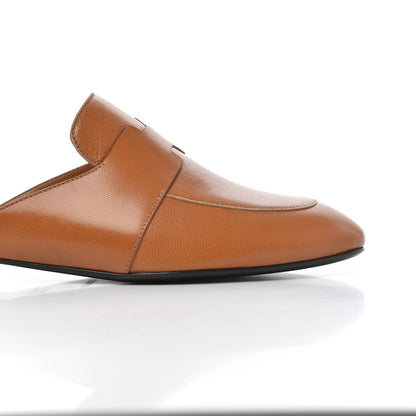 Hermes Goatskin Womens Catena Mules 37 Beige Dore 9 of 14