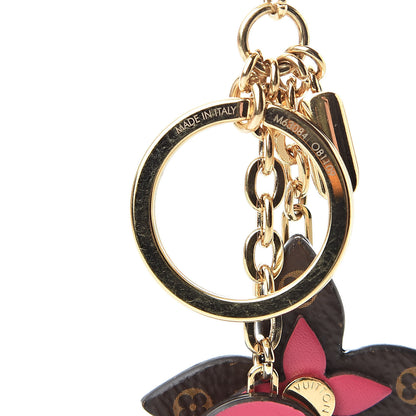 Louis Vuitton Monogram Blooming Flowers Bag Charm Key Holder Brown 3 of 5