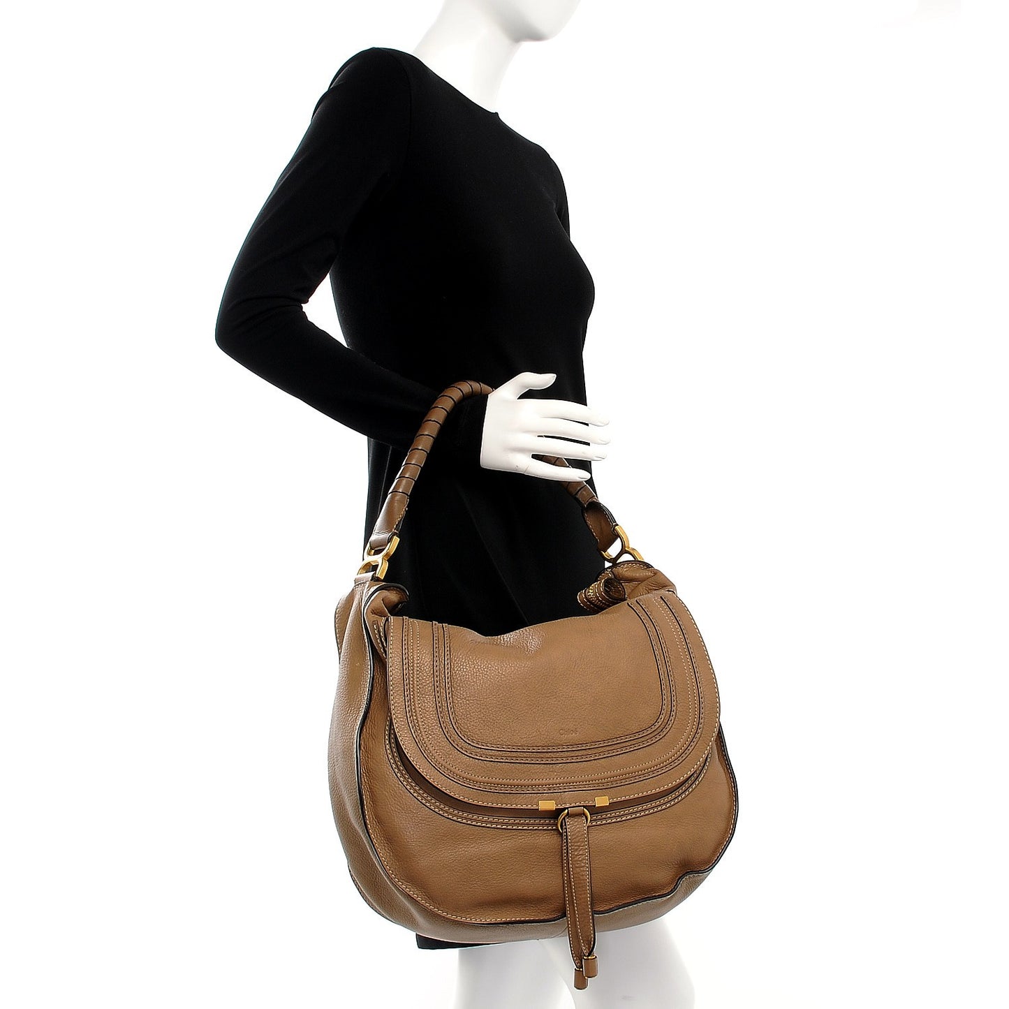 Calfskin Large Marcie Hobo Nut
