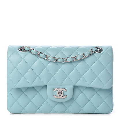 Chanel Lambskin Quilted Small Double Flap Light Blue 1 of 17