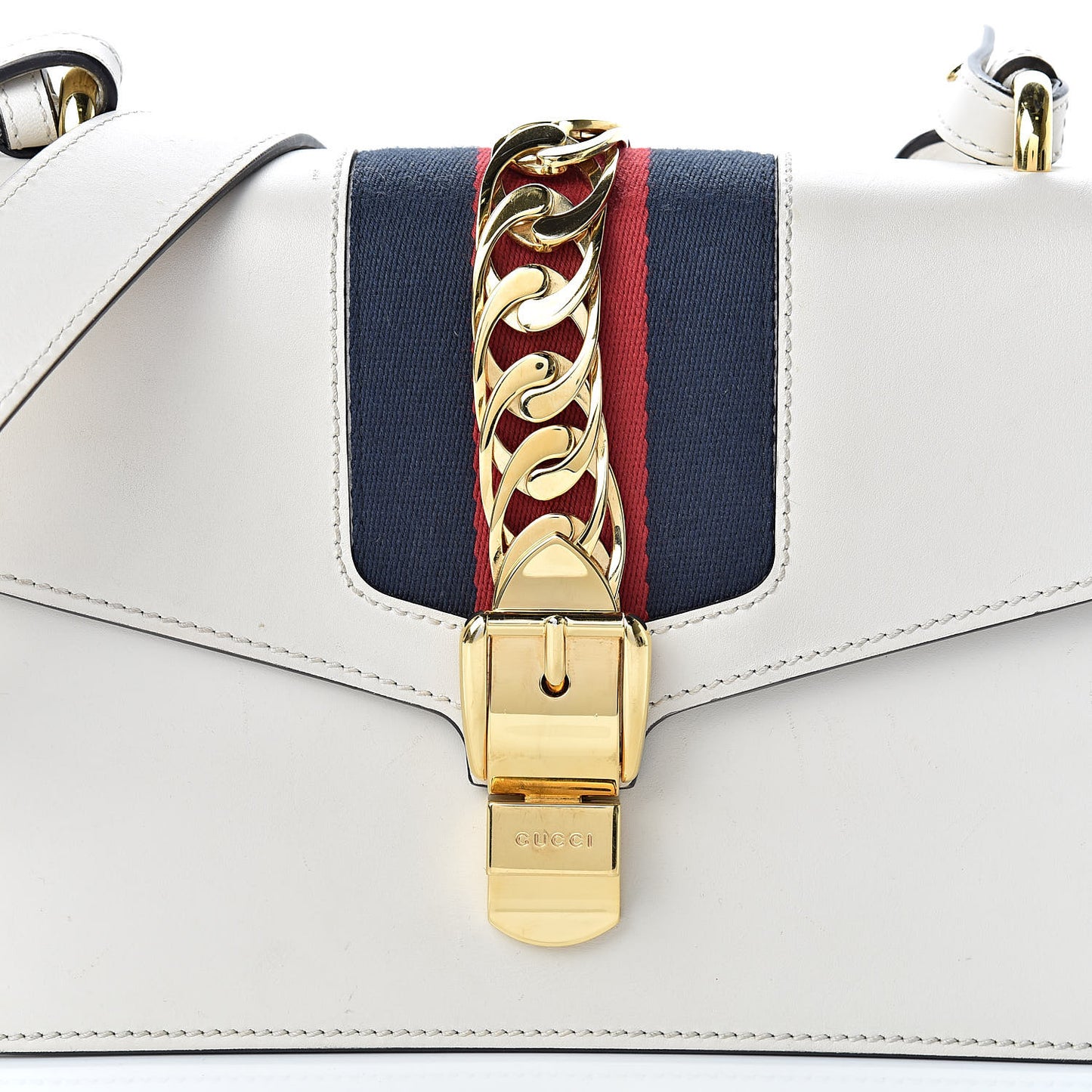 Calfskin Small Sylvie Shoulder Bag White
